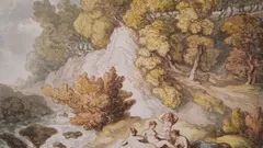 Obraz nahých žen při koupeli u řeky, Thomas Rowlandson 1795-1805